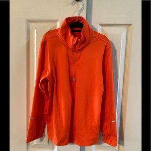 Boys Wes & Willy Neon Orange Long Sleeve 1/2 Zip Top